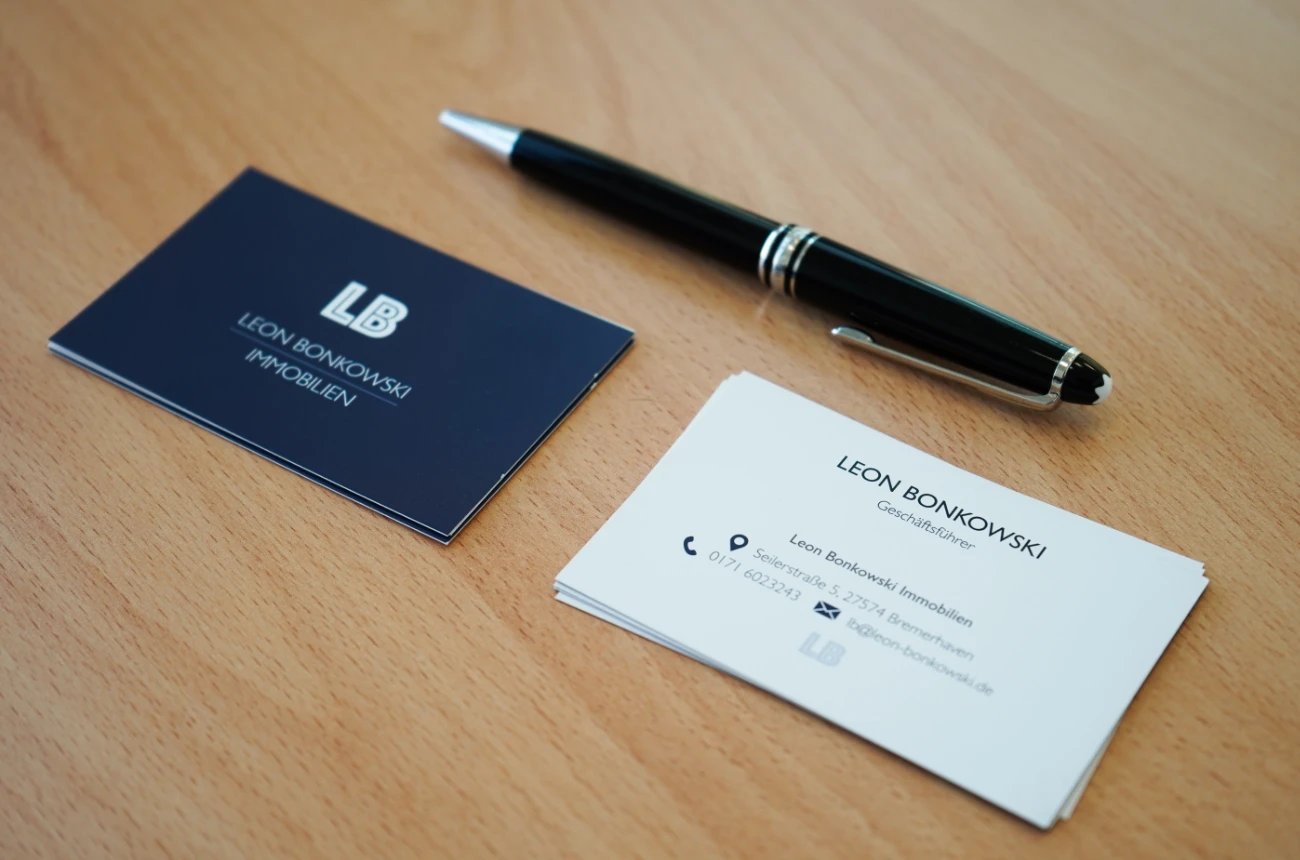 Visitenkarten von Leon Bonkowski Immobilien
